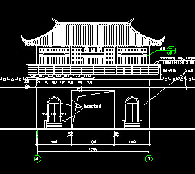 兩層的山門建施圖